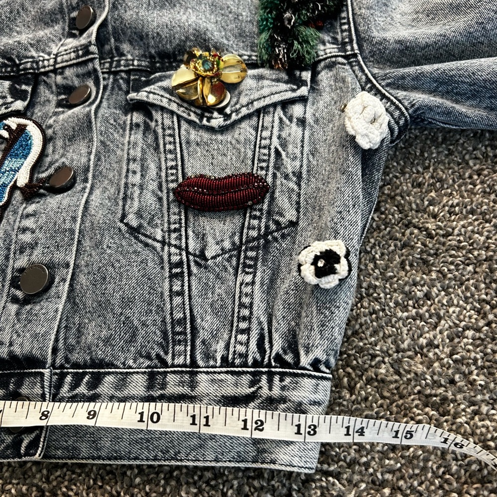 ALICE + OLIVIA EMBELLISHED DENIM JACKET SZ XS - Picture 12 of 13